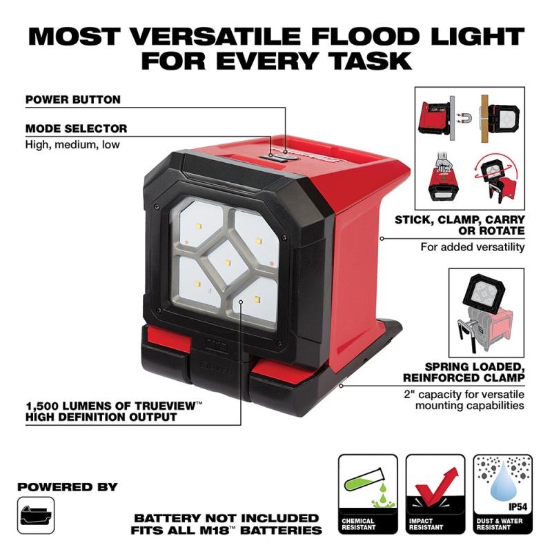 Milwaukee 2365-20 M18 FUEL 18V Rover Mounting Flood Light - Bare Tool - Image 2