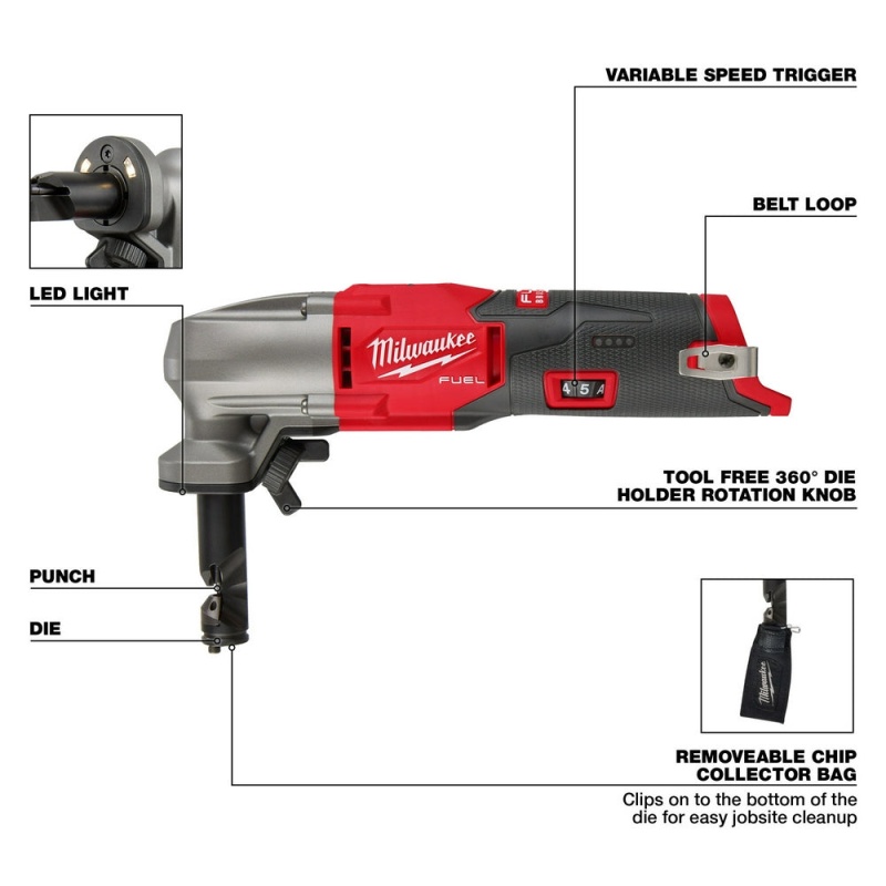 Milwaukee 2476-20x2BSK M12 FUEL 12V 16 Gauge Speed Nibbler w/ Starter Kit - Image 4