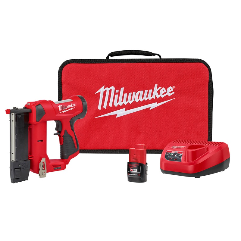 Milwaukee 2540-21 M12 12V 23 Gauge Lightweight Compact Cordless Pin Nailer Kit