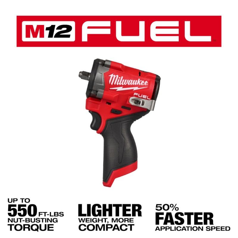 Milwaukee 2562-20x2BSK M12 FUEL 12V Stubby 3/8" Impact Wrench w/ Starter Kit - Image 2