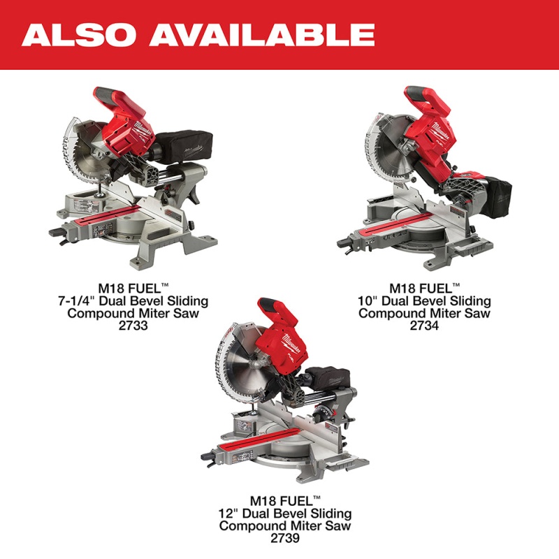 Milwaukee 2733-20 M18 FUEL 18V 7-1/4" Dual Bevel Sliding Miter Saw - Bare Tool - Image 12