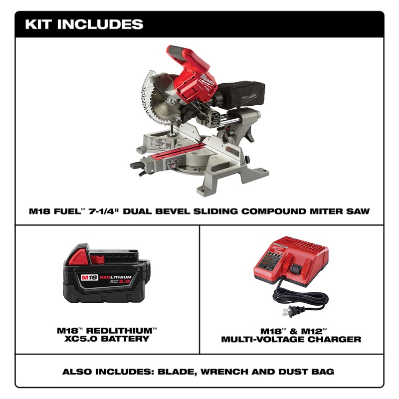 Milwaukee 2733-20 M18 FUEL 18V 7-1/4" Dual Bevel Sliding Miter Saw - Bare Tool - Image 2