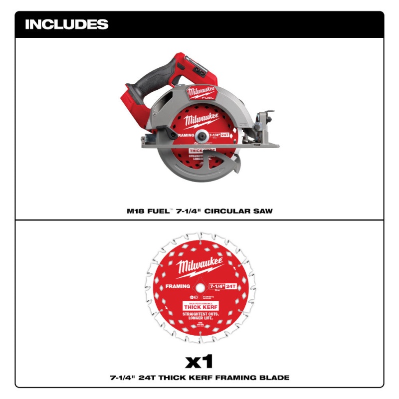 Milwaukee 2834-20 M18 FUEL 18V 7-1/4" Cordless Circular Saw - Bare Tool - Image 3