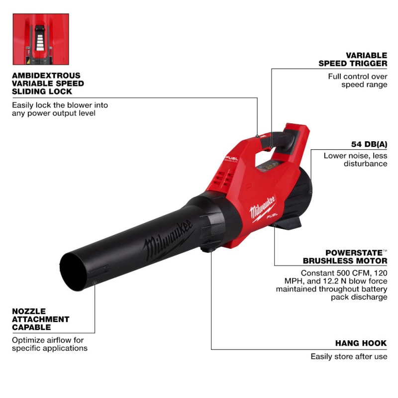 Milwaukee 3017-20 M18 FUEL 18V Cordless Li-Ion Variable Speed Blower - Bare Tool - Image 3