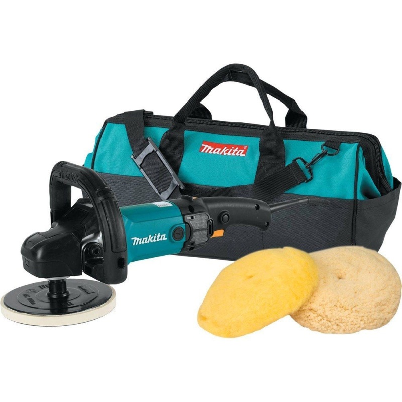 Makita 9237CX3 7 In Polisher Loop Handle with Wool Pads and Bag