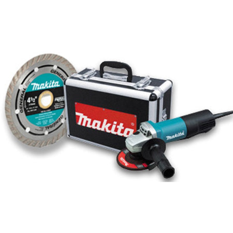 Makita 9557PBX1 4-1/2 In Paddle Switch Angle Grinder w/ Case and Grinding Wheels - Image 4