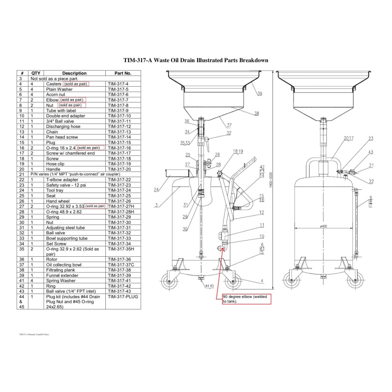 American Lube | Bowl Assembly For TIM-317-A Oil Drain (TIM-317-37) - Image 2