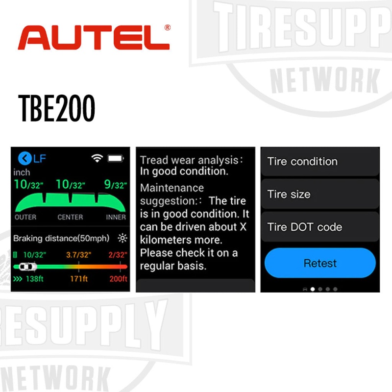 Autel | MaxiTPMS Laser-Enabled Tire Tread Depth & Brake Disc Wear Examiner Tool (TBE200) - Image 7