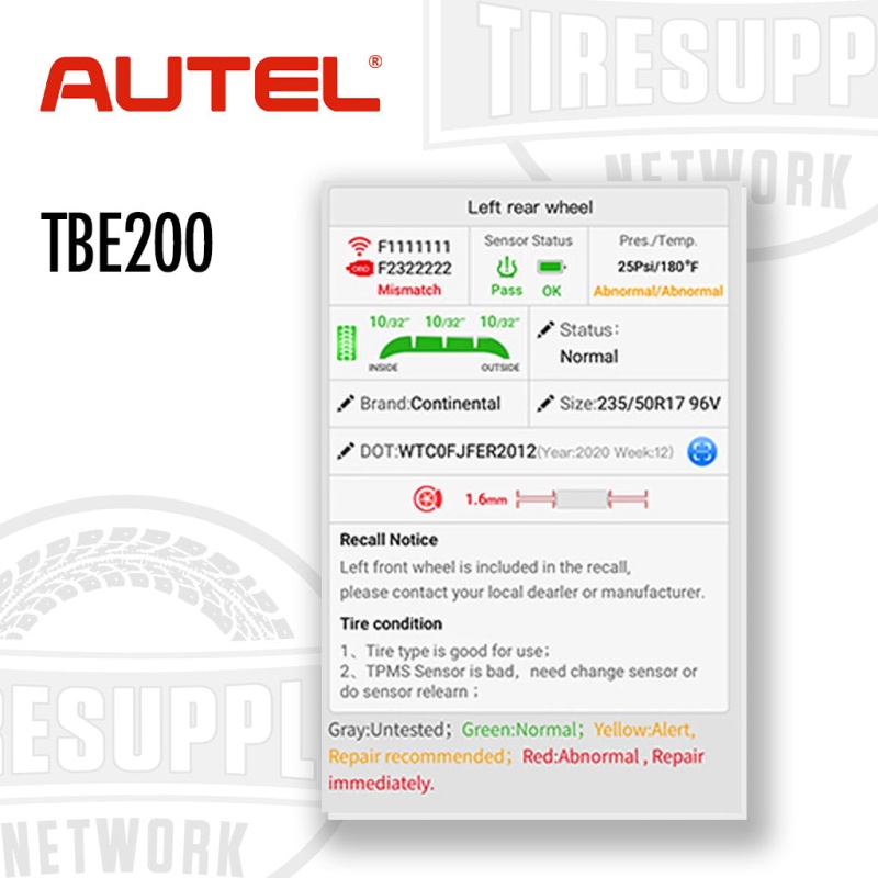 Autel | MaxiTPMS Laser-Enabled Tire Tread Depth & Brake Disc Wear Examiner Tool (TBE200) - Image 9