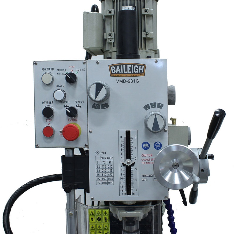 Baileigh 1020693 VMD-931G 110V Gear Driven Vertical Mill Drill - Image 4