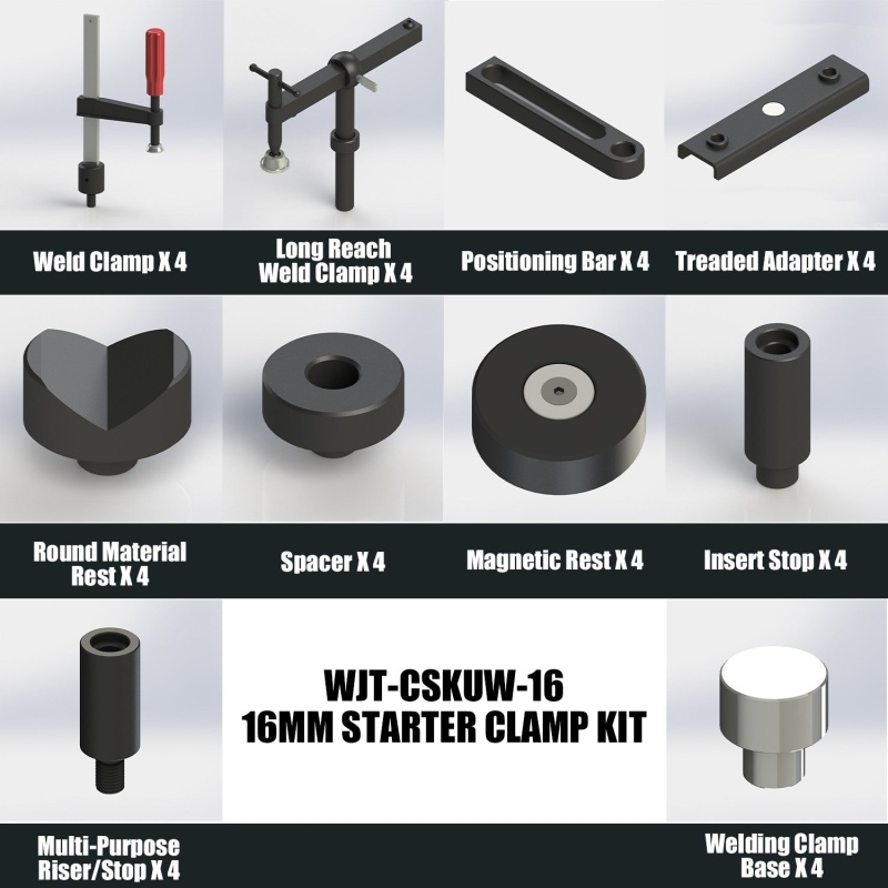 Baileigh WJT-CSKUW-16 Starter Clamp Kit for 16MM Tables - Image 2