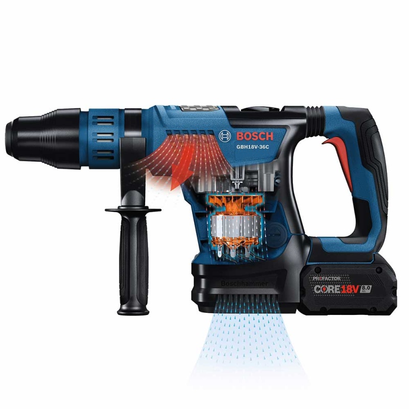 Bosch GBH18V-36CK24 18V PROFACTOR 1-9/16" SDS-Max Rotary Hammer w/ 8.0Ah Battery - Image 4