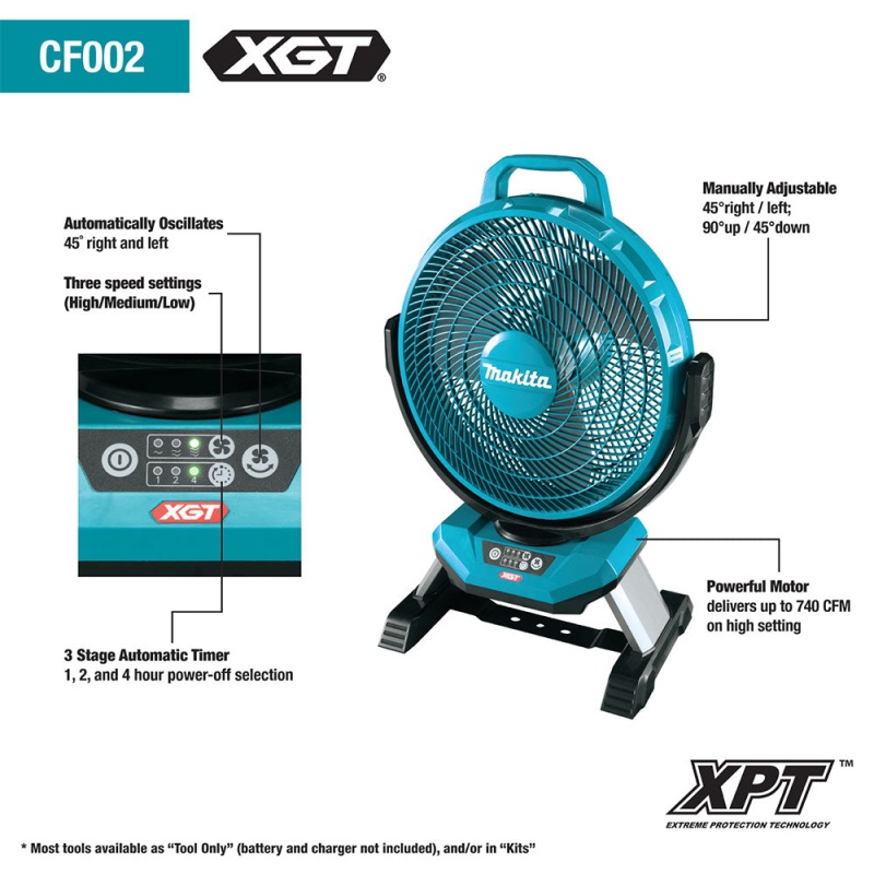 Makita CF002GZ 40V MAX XGT Lithium-Ion Cordless 13" Fan - Bare Tool - Image 2