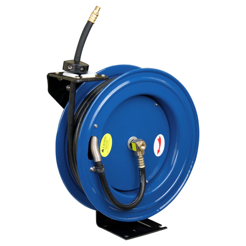 Cyclone Pneumatic 1/2?? x 50' 300 PSI Retractable Air Hose Reel w/ Rubber Hose