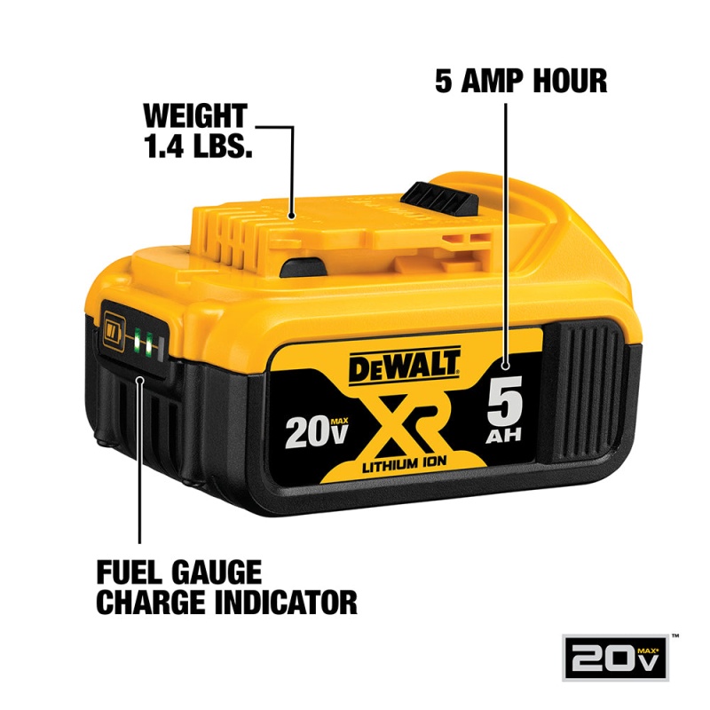 DeWALT DCB205C 20V MAX 5.0AH Lithium-Ion Battery Starter Kit - Image 4