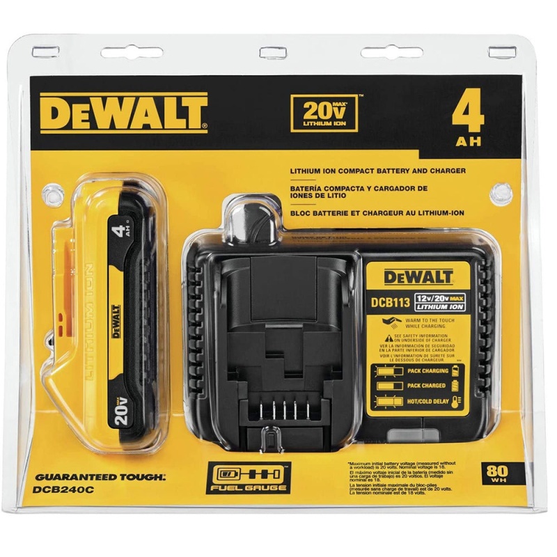 DeWALT DCB240C 20V 4.0 Ah Max Compact  Lithium-Ion Battery Pack - Image 2