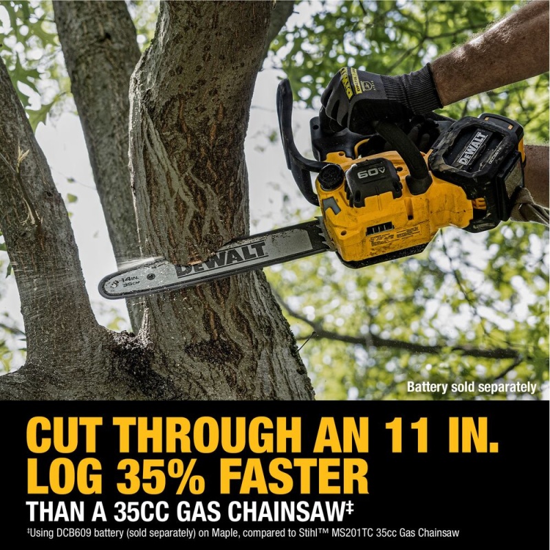 DeWALT DCCS674B 60V MAX 14" Cordless Brushless Top Handle Chainsaw - Bare Tool - Image 7