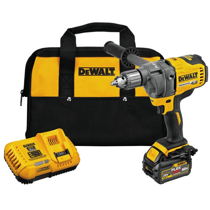 DeWALT DCD130T1 60V FLEXVOLT 1/2 Inch 6.0Ah E-Clutch Mixer/Drill Kit