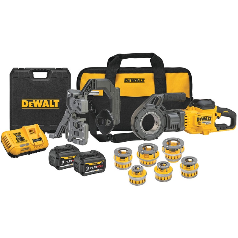 DeWALT DCE700X2K 60V MAX Lithium-Ion Cordless Pipe Threader Kit w/ Die Heads