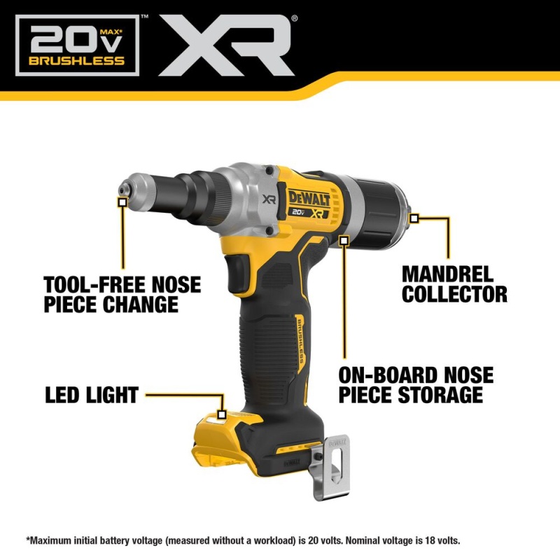 DeWALT DCF414B 20V MAX XR 1/4" Brushless Cordless Rivet Tool - Bare Tool - Image 2