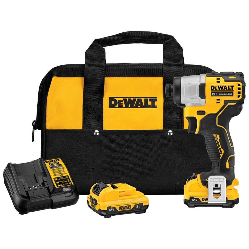 DeWALT DCF801F2 12V MAX XTREME Brushless 1/4 Inch Cordless Impact Driver Kit