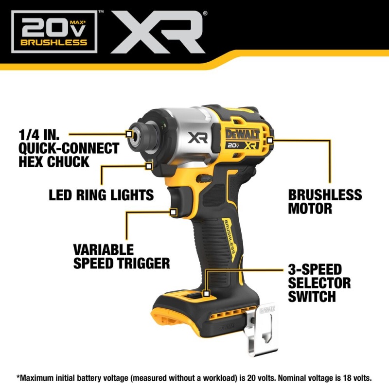 DeWALT DCF845B 20V MAX XR Cordless Impact Driver - Bare Tool - Image 2