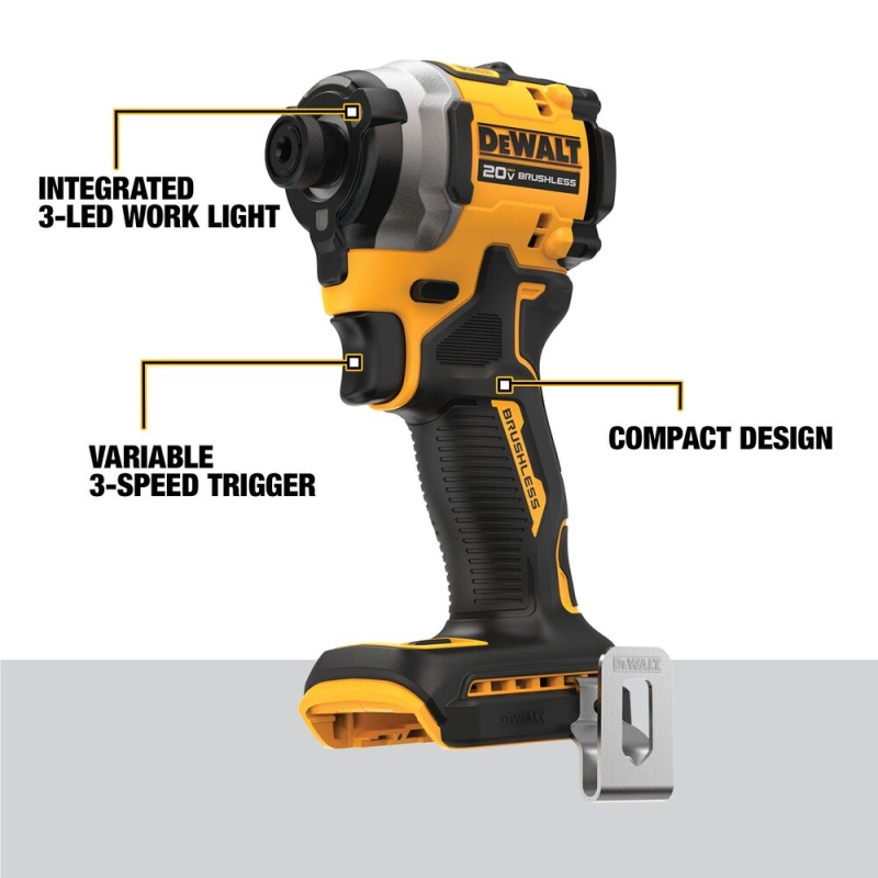 DeWALT DCF850E1 20V ATOMIC MAX 1/4" Impact Driver Kit w/ POWERSTACK - Image 3