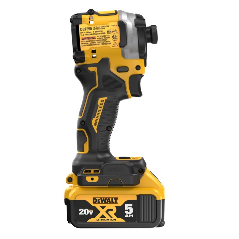 DeWALT DCF850P1 20V MAX ATOMIC 1/4" Cordless Brushless Impact Driver Kit - Image 5