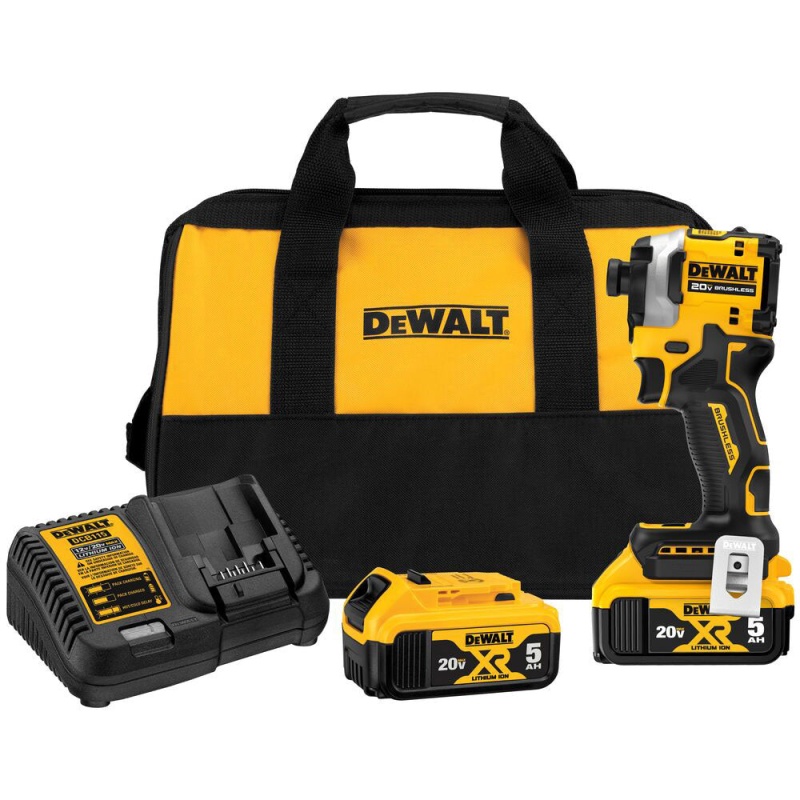 DeWALT DCF850P2 20V MAX 1/4" Atomic Brushless Cordless Impact Driver Kit