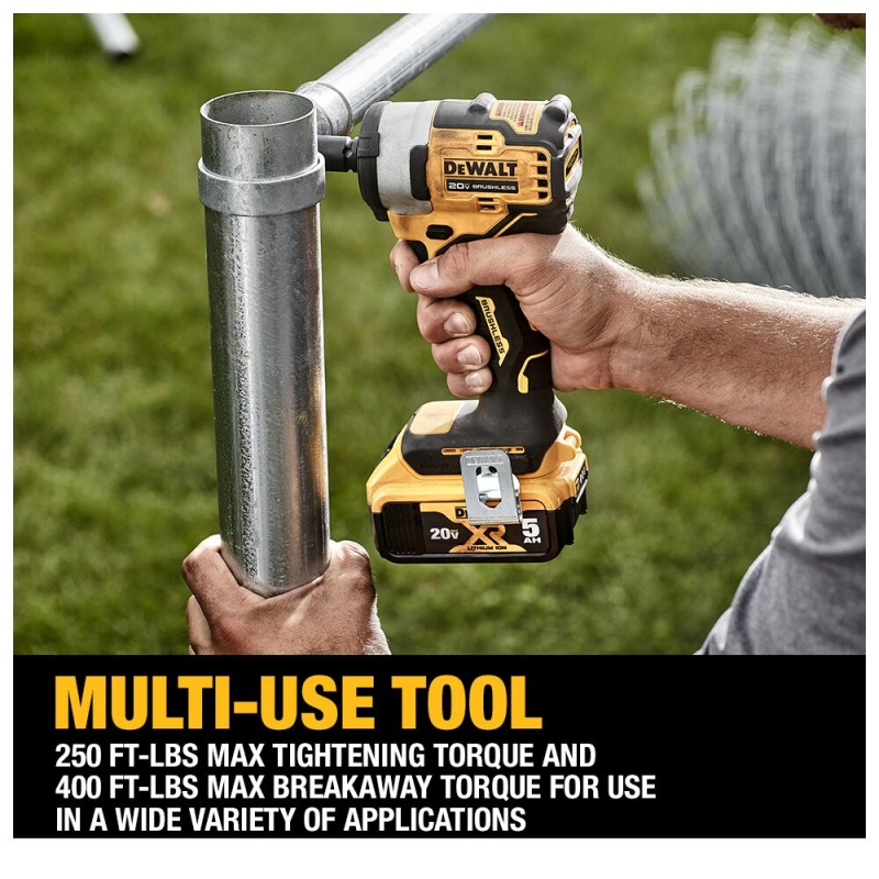 DeWALT DCF913P2 20V MAX 3/8" Cordless Compact Impact Wrench w/Hog Ring Anvil Kit - Image 4