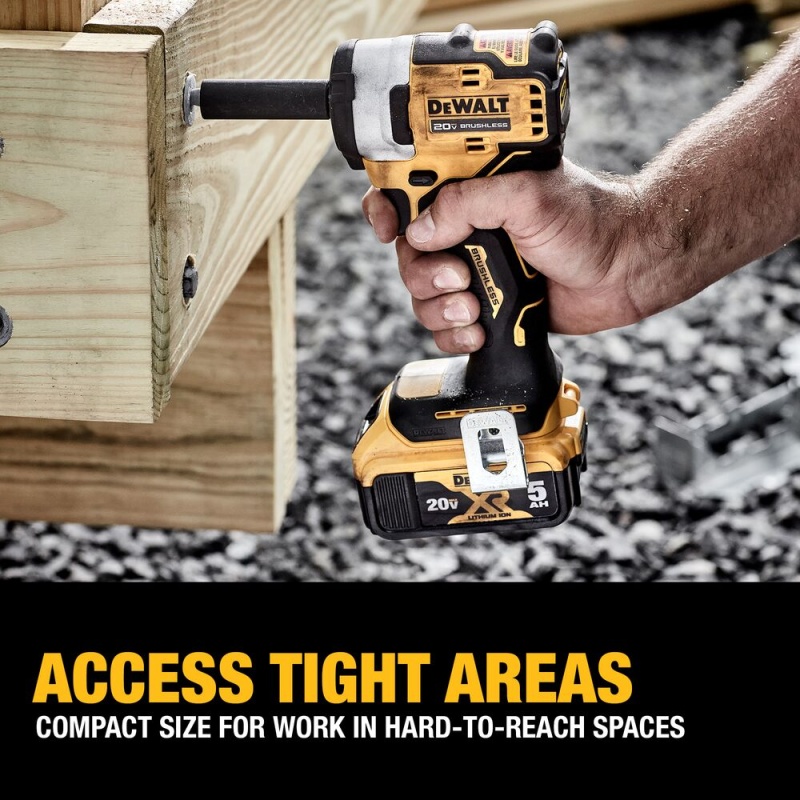 DeWALT DCF913P2 20V MAX 3/8" Cordless Compact Impact Wrench w/Hog Ring Anvil Kit - Image 6