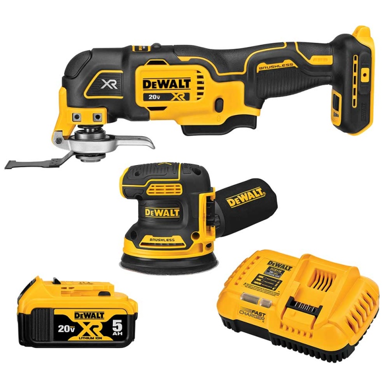 DeWALT DCK202P1 20V MAX XR Sander/Oscillating Cordless 2 Tool Combo Kit