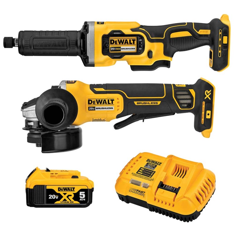 DeWALT DCK203P1 20V MAX XR Grinder/Die Grinder Cordless 2 Tool Combo Kit