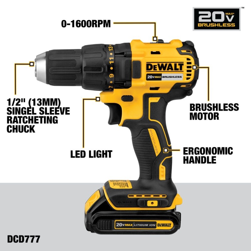 DeWALT DCK277D2 20V MAX Cordless Brushless Drill / Impact Driver Combo Kit - Image 3