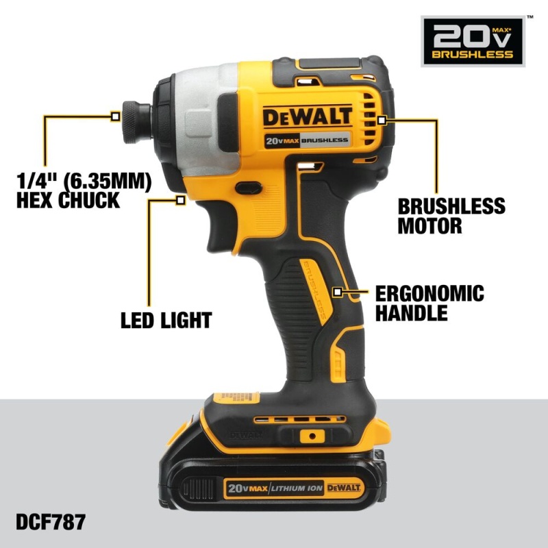 DeWALT DCK277D2 20V MAX Cordless Brushless Drill / Impact Driver Combo Kit - Image 4