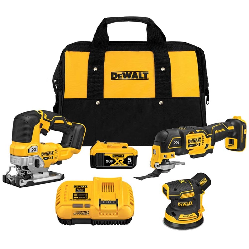 DeWALT DCK300P1 20V MAX XR Cordless Industrial Woodworking 3 Tool Combo Kit