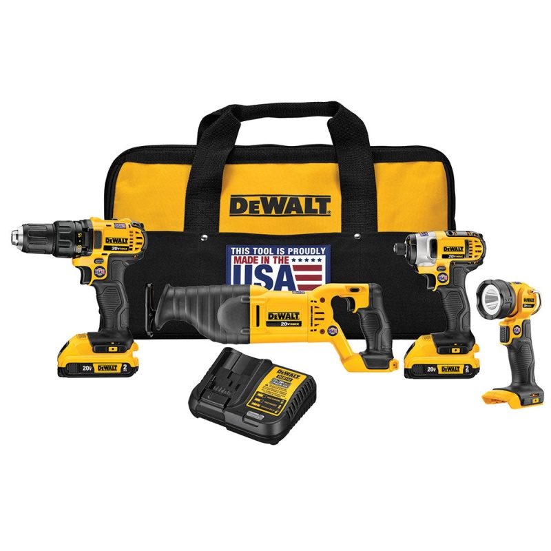 DeWALT DCK420D2 20V MAX Cordless Lithium-Ion 4-Tool Combo Kit