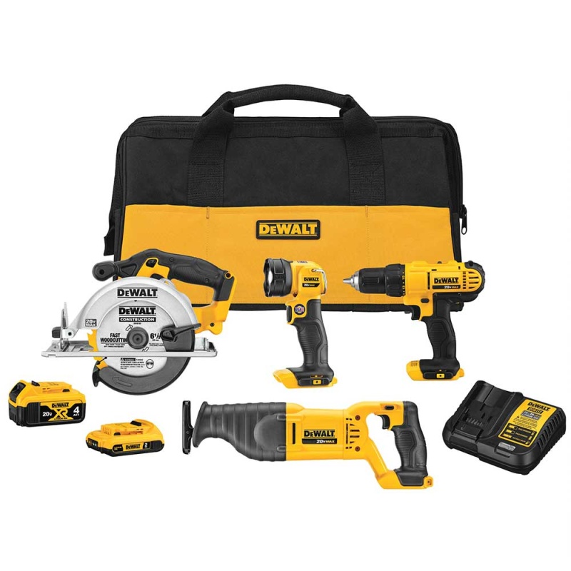 DeWALT DCK445D1M1 20V MAX Lithium-Ion Cordless 4-Tool Combo Kit