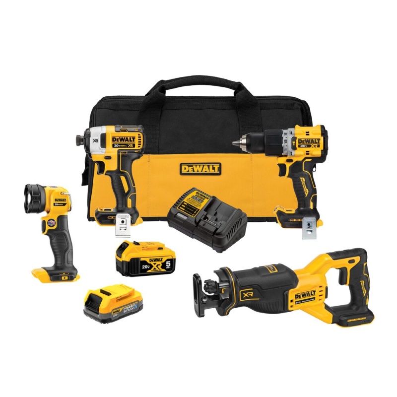 DeWALT DCK449E1P1 20V MAX XR Brushless 4 Tool Combo Kit w/ 1.7 - 5 Ah Battery