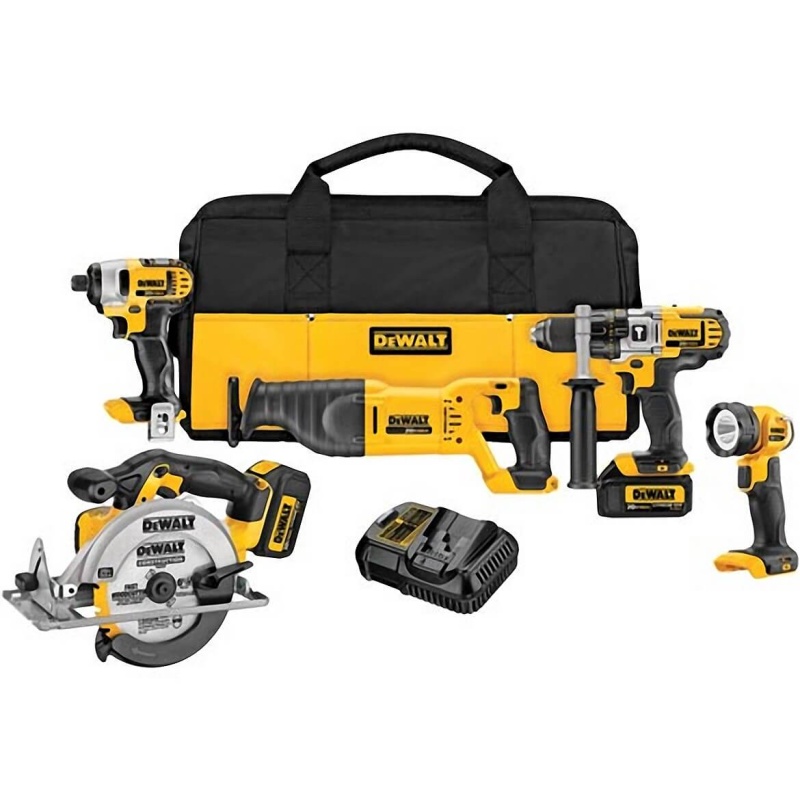 DeWALT DCK590L2 20V MAX Lithium Ion Drill Impact Circular Saw Tool Combo Kit