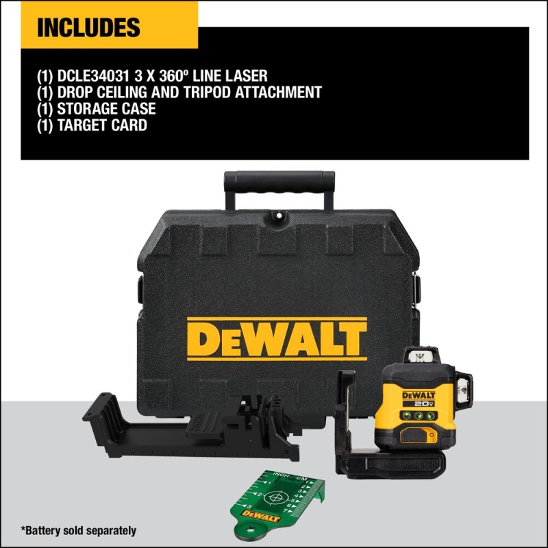 DeWALT DCLE34031B 20V MAX 3 x 360 Green Line Laser - Bare Tool - Image 2