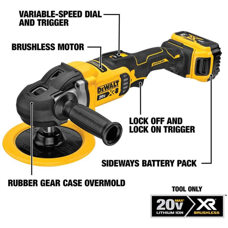 DeWALT DCM849B 20V MAX XR 7" Brushless Cordless Rotary Polisher - Bare Tool - Image 2