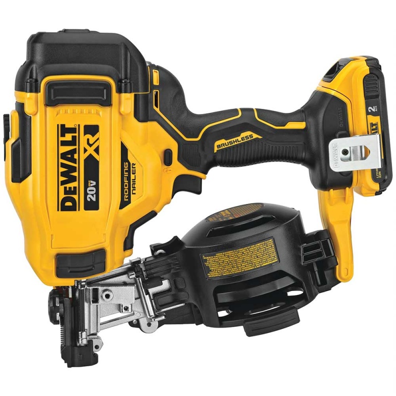 DeWALT DCN45RND1 20V 15 Degrees Lithium-Ion Cordless Coil Roofing Nailer Kit - Image 2