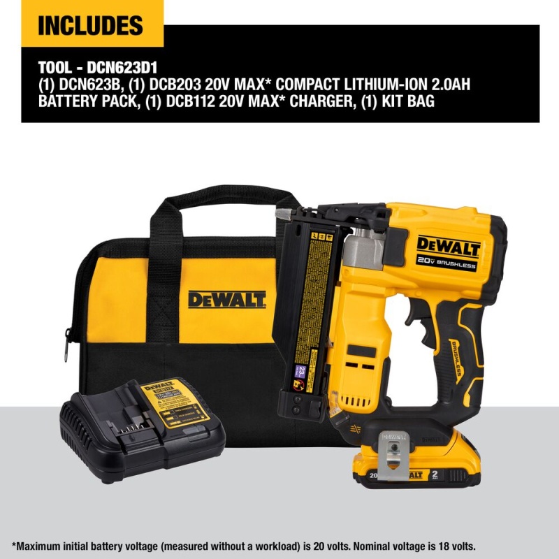 DeWALT DCN623D1 20V ATOMIC COMPACT SERIES MAX 23 Guage Pin Nailer Kit - Image 2