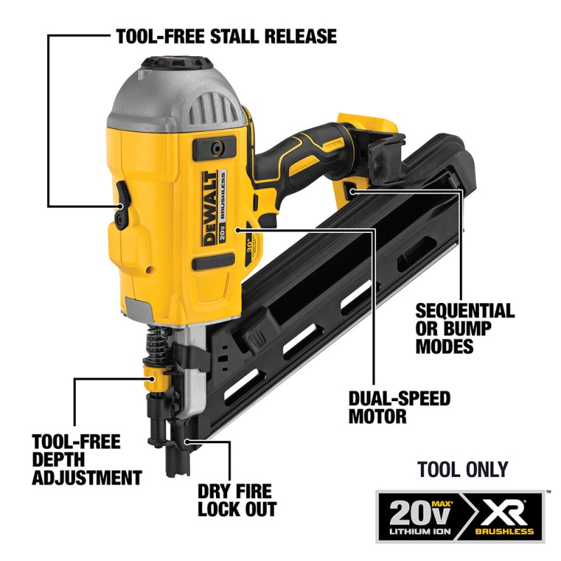 DeWALT DCN692B 20V MAX Brushless Cordless Li-Ion Framing Nail Gun - Bare Tool - Image 4