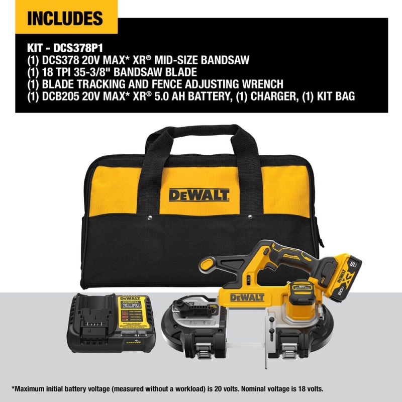 DeWALT DCS378P1 20V MAX XR Brushless Cordless Mid-sized Band Saw Kit - Image 2