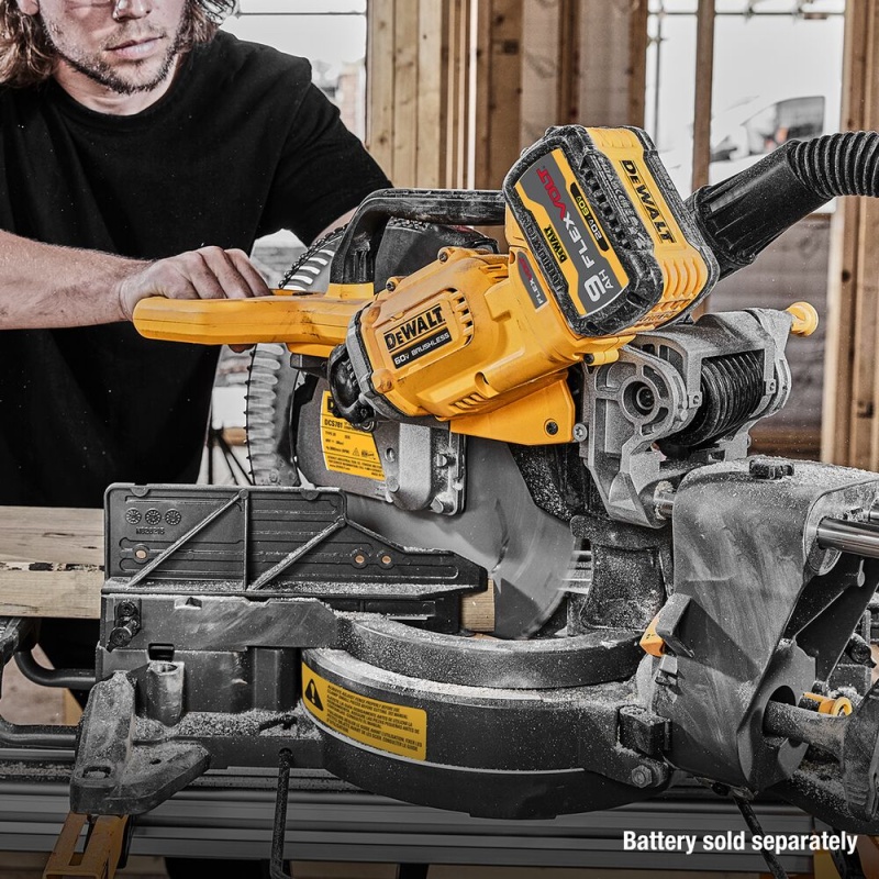 DeWalt DCS781B 60V 12" Cordless Double Bevel Sliding Miter Saw - Bare Tool - Image 6