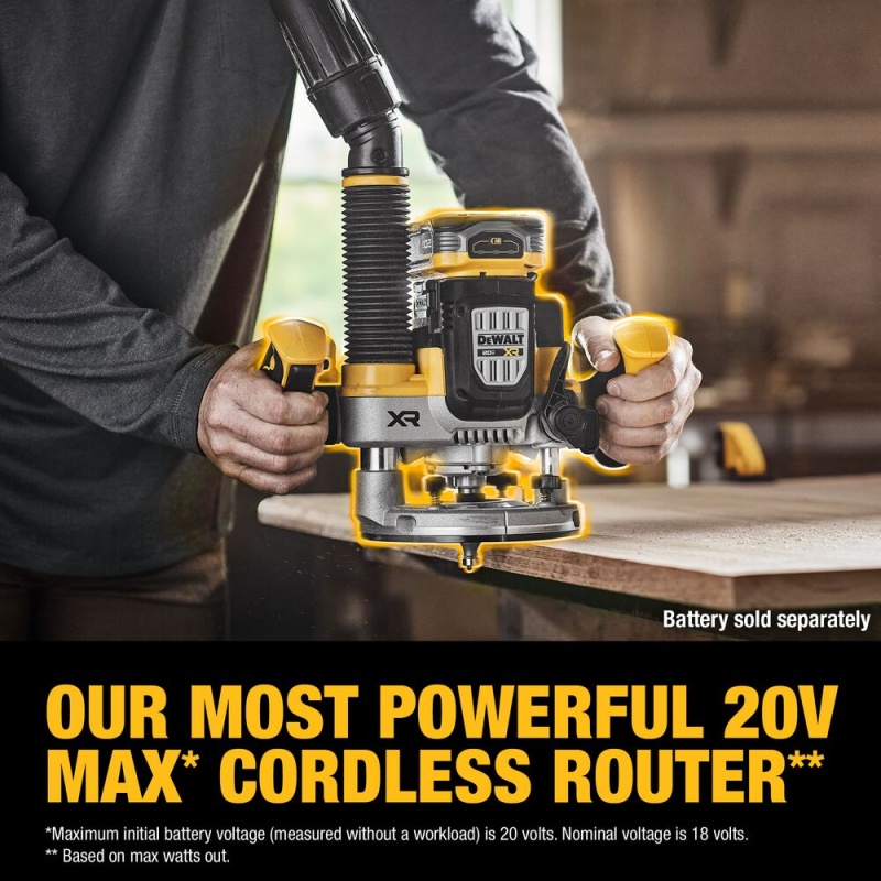 DeWalt DCW620B 20V MAX XR 2-1/4 HP Brushless Cordless Plunge Router - Bare Tool - Image 3