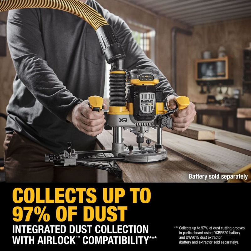 DeWalt DCW620B 20V MAX XR 2-1/4 HP Brushless Cordless Plunge Router - Bare Tool - Image 6