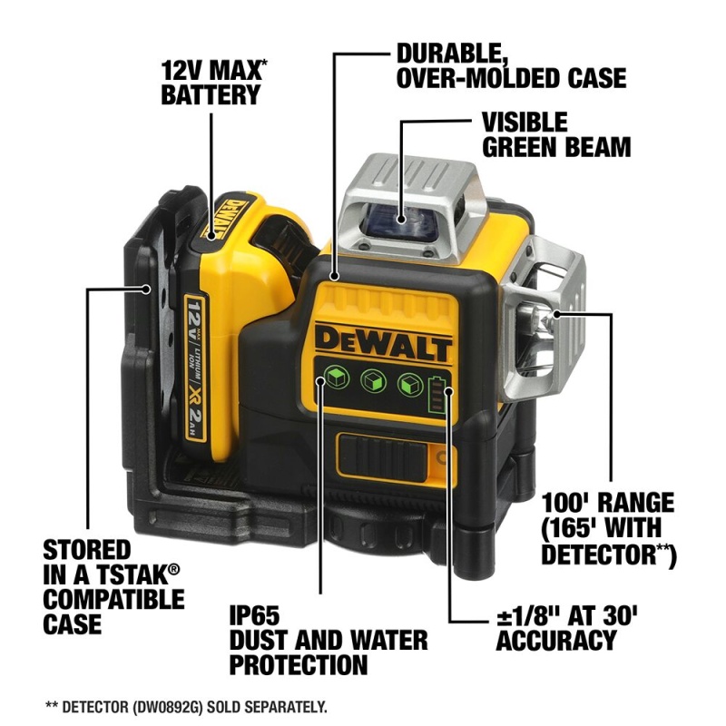 DeWALT DW089LG-K 12V MAX 3X360 Line Laser - Image 3